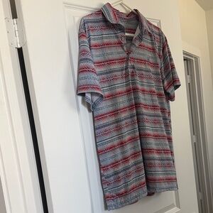 Ariat Short-Sleeve Aztec Blue/Red Polo